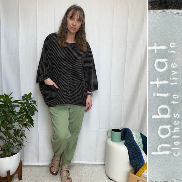 Habitat Textured Dolmen Sleeve Sweater Poncho Oversized Cozy Pullover Sz: L - Picture 1 of 8